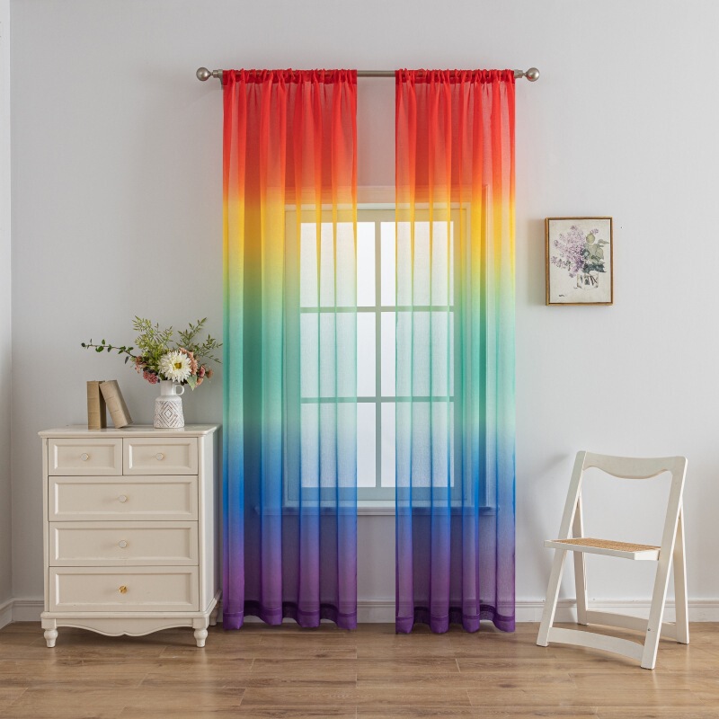 New Southeast Asian Transparent Gradient Printed Sheer Curtains Finished Product Cross-Border Amazon Shopee Latin America Finished Curtains New Southeast Asian Transparent Gradient Printed Sheer Curtains Finished Product Cross-Border Amazon Shopee Latin America Finished Curtains