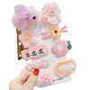 Children's cute rabbit, hairpins, card holder, set, hair accessory for princess, bangs, hairgrip, no hair damage