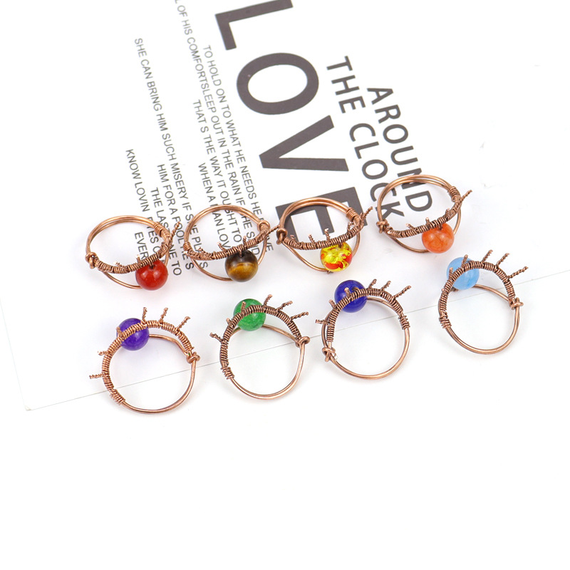 Retro Devilu0027S Eye Agate Plating Rings 1 Piece