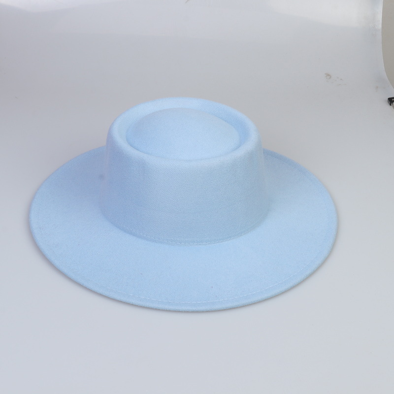 Europeo y americano nuevo estilo groove lana sombrero multi-color otoño e invierno retro luz tablero grande ala sombrero superior sombrero estilo coreano fieltro sombrero moda