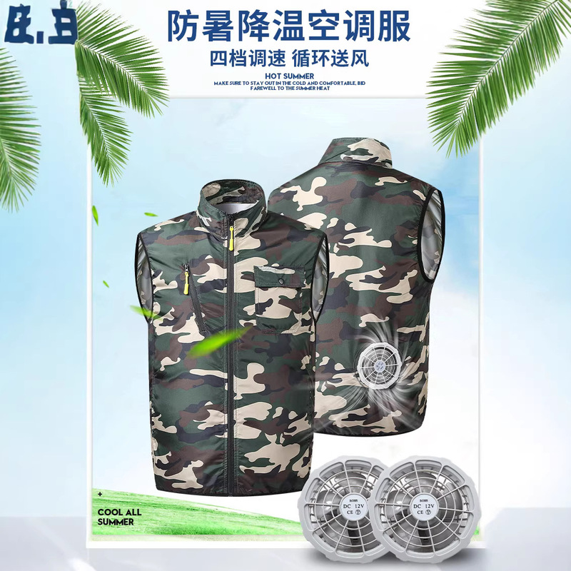 Summer Heat Protection and Cooling Workwear Electrician Uniforms for Men and Women, Air-Conditioned Clothing, Fan Clothing, USB Vest Summer Heat Protection and Cooling Workwear Electrician Uniforms for Men and Women, Air-Conditioned Clothing, Fan Clothing, USB Vest