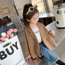 女童外套春秋款2025新款儿童装春季女孩衣服摩卡时光西装休闲外套