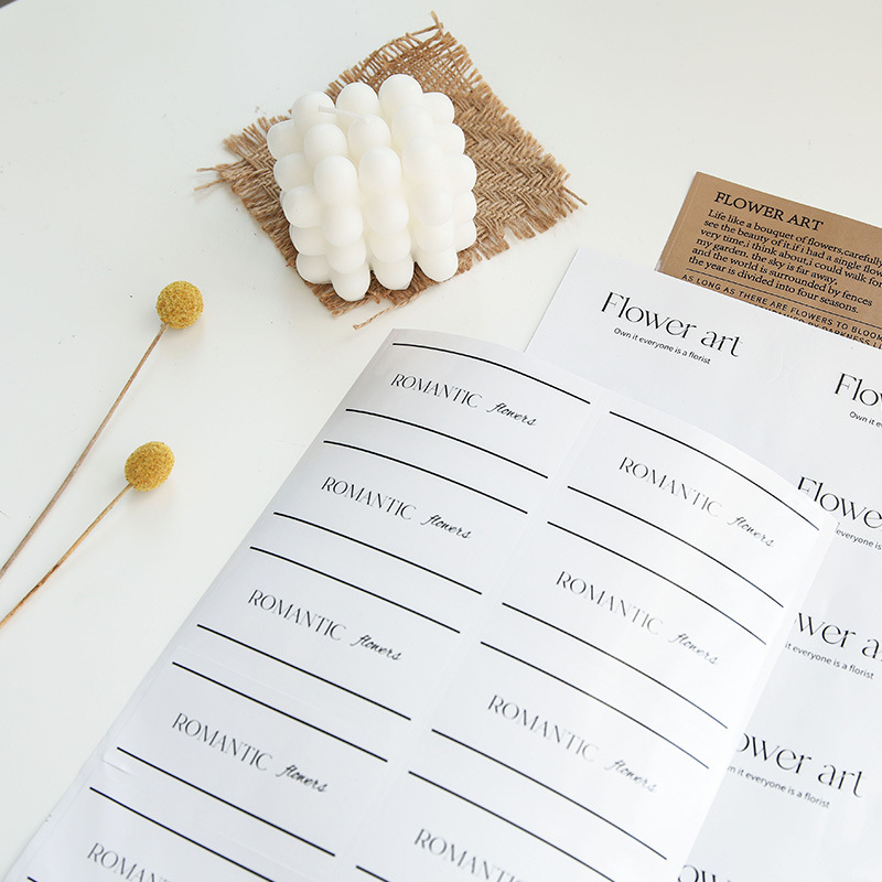 Pegatinas para empaquetado de flores al por mayor, materiales florales para bricolaje, pegatinas autoadhesivas impermeables en inglés para el Día de San Valentín.