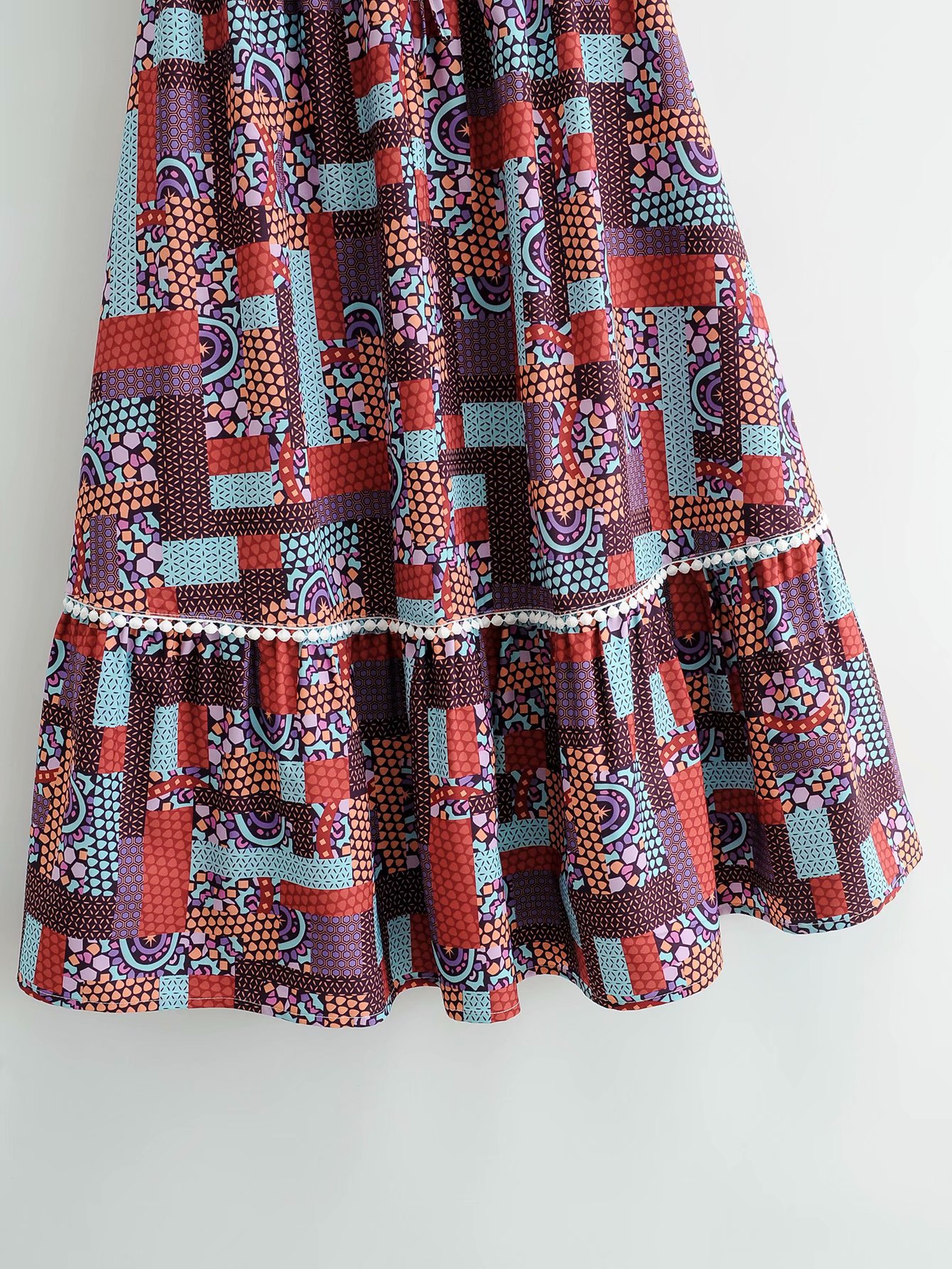 new printed mid-length elastic high-waist skirt   NSAM26214