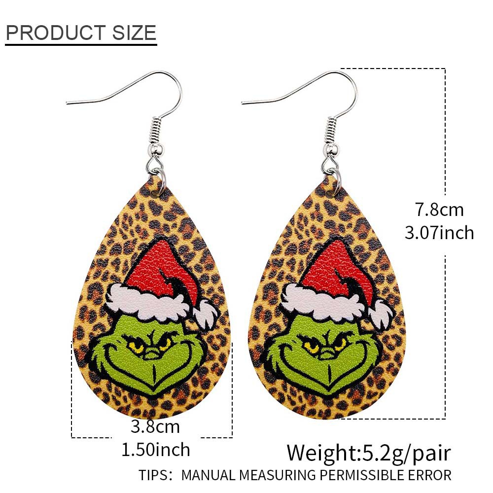 Fashion Water Droplets Leopard Pu Leather Women's Earrings 1 Pair display picture 2