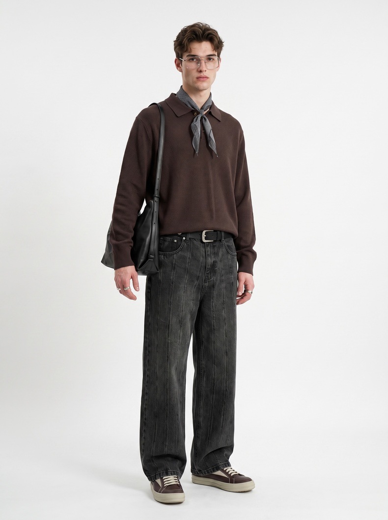 Inflation Polo Collar Knit Sweater