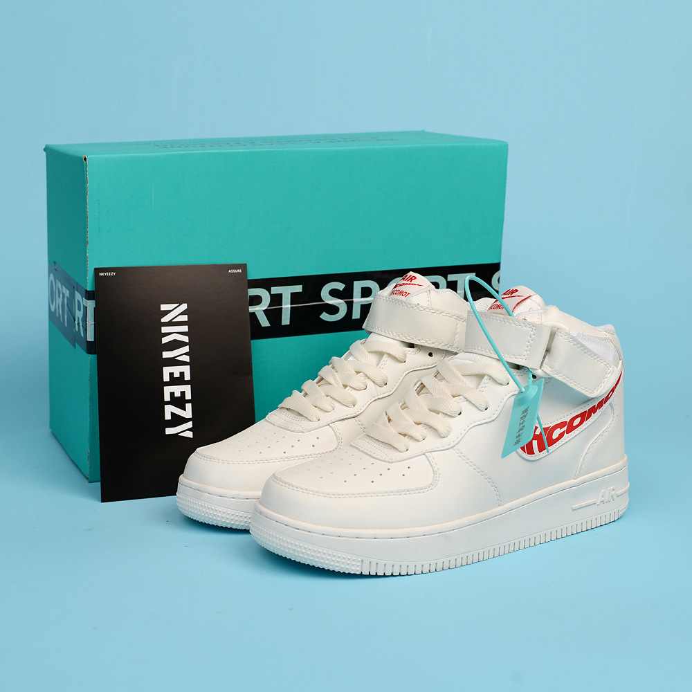 Naike Guan Air Force One Zapatos casuales para hombres y mujeres Zapatos blancos bajos clásicos de todo fósforo AF1 Pareja Zapatillas de deporte al aire libre