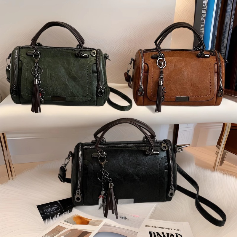 Fashionable retro capacious bag, pillow, pendant with tassels, city style