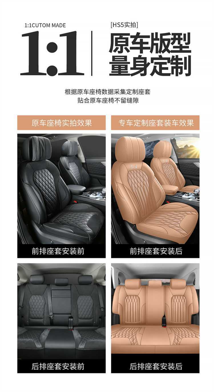 26 models of full-cover seat covers for Hongqi HS5, breathable, suitable for all seasons, leather seat covers