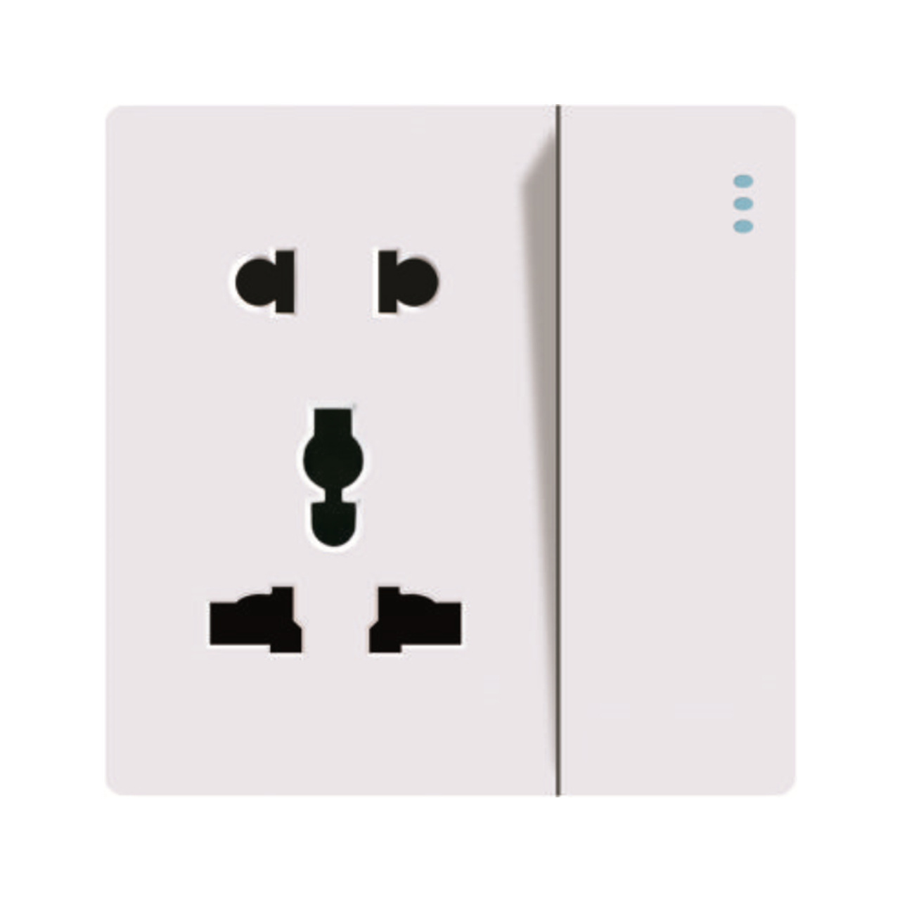 JN优质PC酒店家装高档款式一位开关五孔万能插座电工推荐墙壁插座