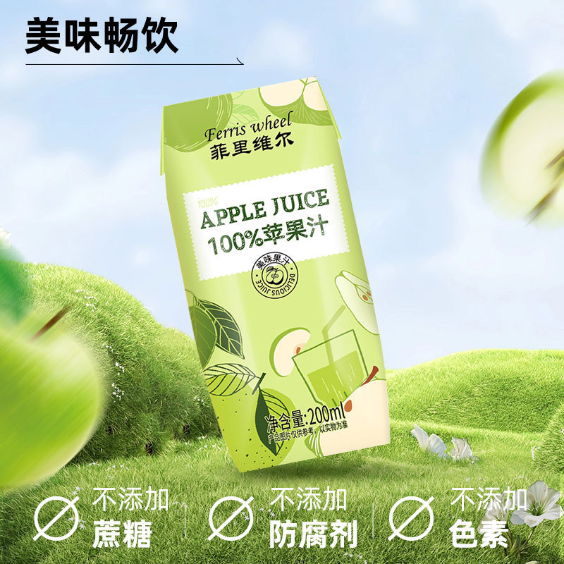 【ア・ソン】フィリヴェル 100%りんごジュース 200ml その他 中国本土密封果物と野菜のミックスジュース|undefined