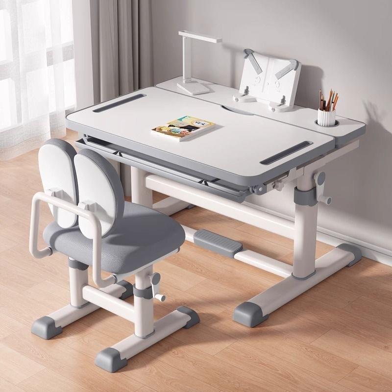 Children's Study Table, Home Primary School Student Writing Homework Special Desk, Children's Desk and Chair Set, Pad, Liftable Table