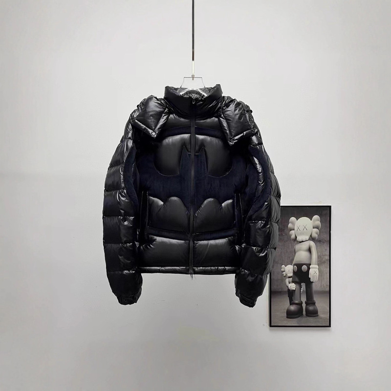 Solander Men's Batman Collaboration Black Hooded down Jacket Thickened and Warm Cross-Border