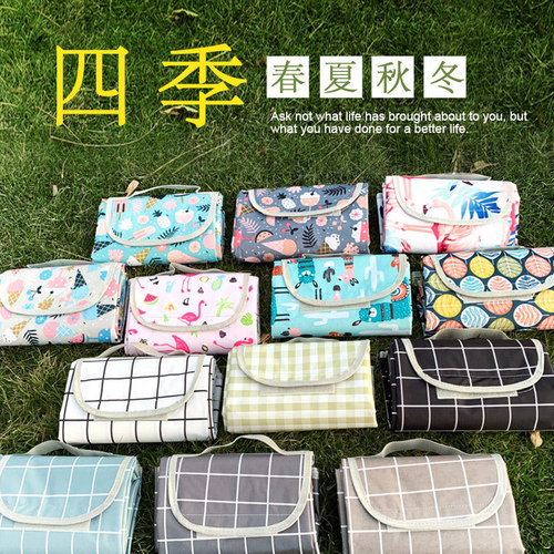 Bei Lian Spring Outing Thickened Picnic Mat Outdoor Camping Moisture-proof Mat Portable Travel Waterproof Plaid Floor Mat Wholesale