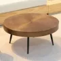 小户型圆形实木客厅茶几桌