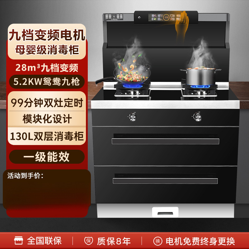 New Model Haotaitai Smart Integrated Stove for Home Use, Multifunctional Stove with Variable Frequency Range Hood, Side Suction, Downdraft, Powerful Burner, and Steam Oven