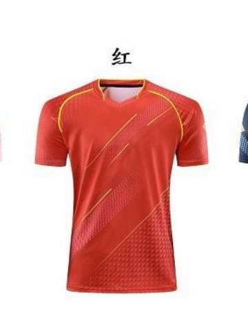 Trajes deportivos para hombres y mujeres de verano secado rápido hielo camiseta de manga corta ping-pong pluma ropa de la mañana para correr 248 + 348 hombres y mujeres