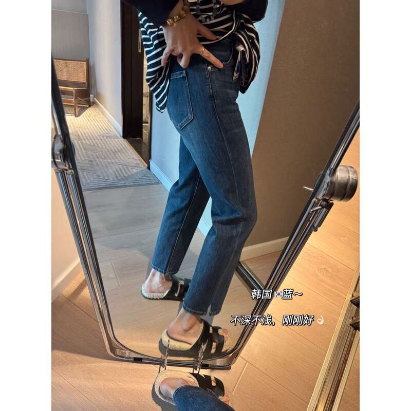 Leg Essence Life God Pants 25 Early Spring 2 Buckle Comfortable Stretch Baguette Jeans Small Split Pencil Pants E0308N