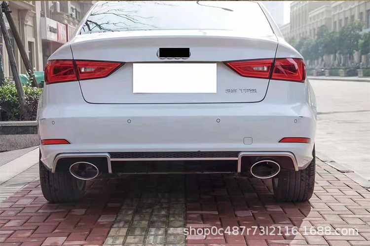 Suitable for Audi A3 modified RS3 tail lip 2013-2019 A3 exhaust professional boutique black rear lip