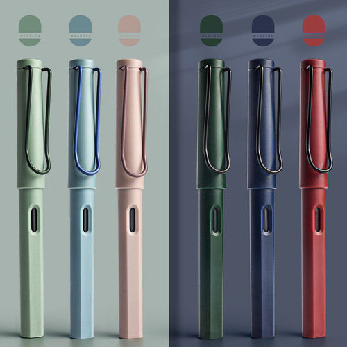 Student posture ink sac pen, middle and high school student stainless steel calligraphy pen, macaron series advertising pen, logo available