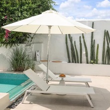 户外海边中柱伞别墅泳池遮阳伞设计师木纹加厚抗风庭院沙滩太阳伞