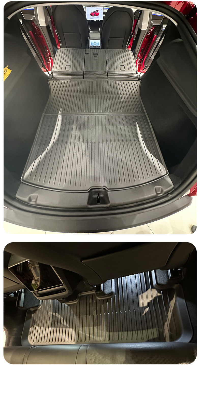 Suitable for Tesla's New Version of Model Y Floor Mats, Special 3W Cross-Border Juniper Car Front and Rear Trunk Mats
