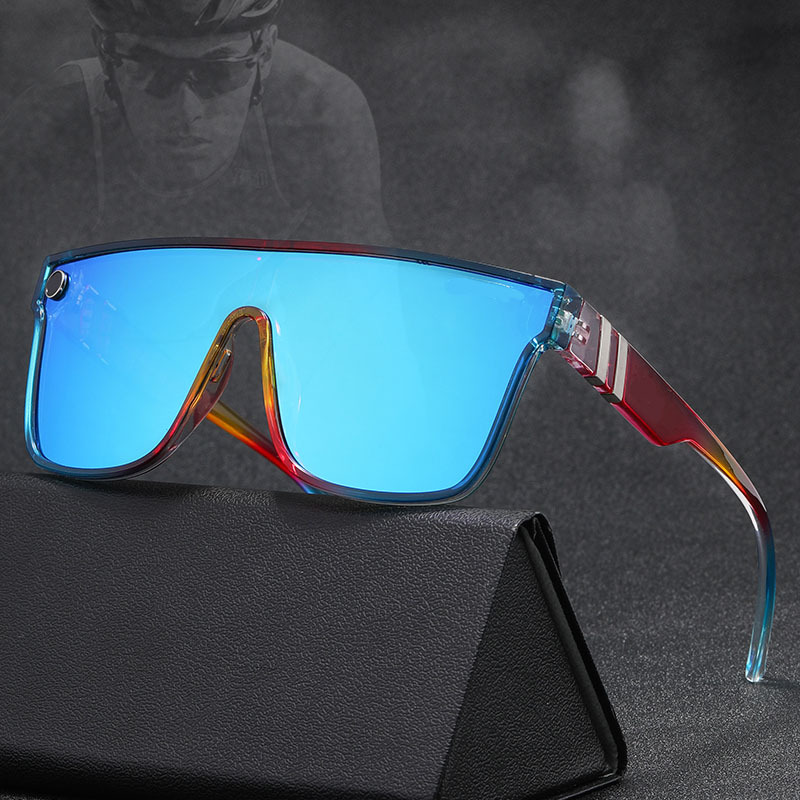 European and American sunglasses men's genuine film one-piece anti-ultraviolet glasses outdoor surfing fishing driver sunglasses women QS808 