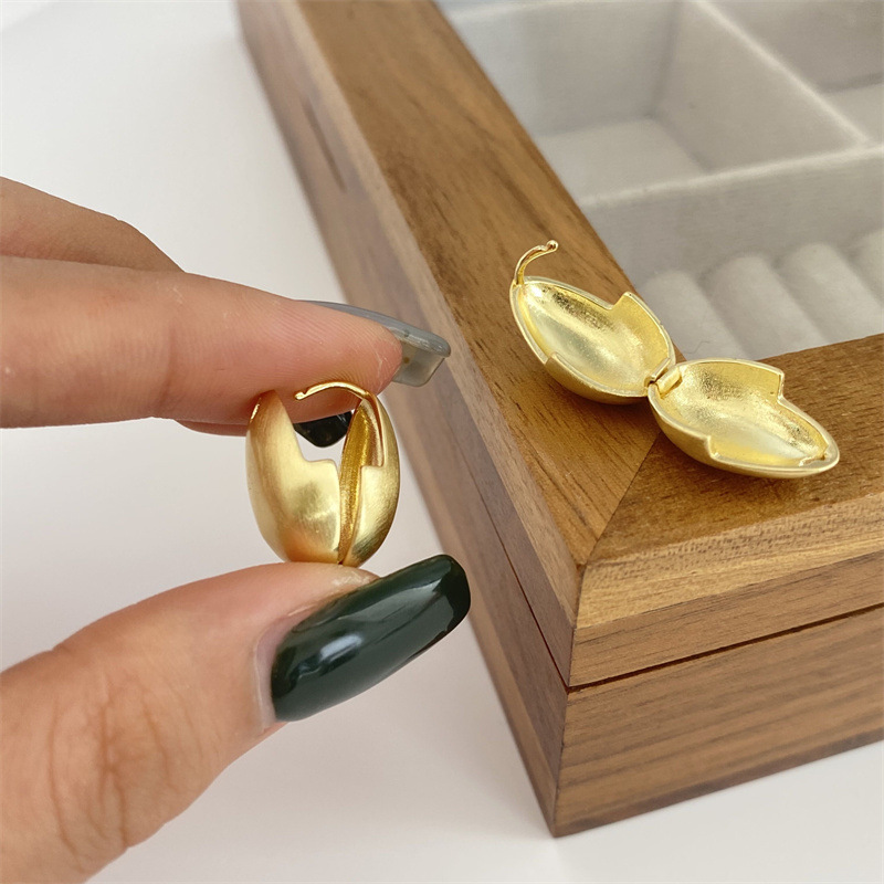 Simple Style Solid Color Copper Gold Plated Silver Plated Earrings 1 Pair