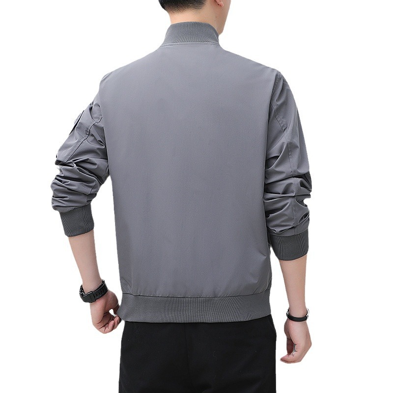Primavera y otoño para hombres de mediana edad camping chaqueta casual al aire libre nueva chaqueta de cuello vertical chaqueta de manga larga