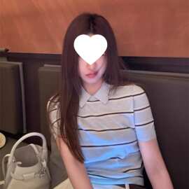 夏季小个子冰爽丝透气韩系条纹针织冰丝短袖POLOT恤女修身短款翻