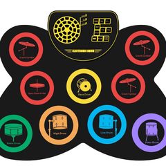 Children's Christmas gifts, colorful electronic drum with built-in speaker and lithium battery, silicone musical instrument, hand-rolled electronic drum