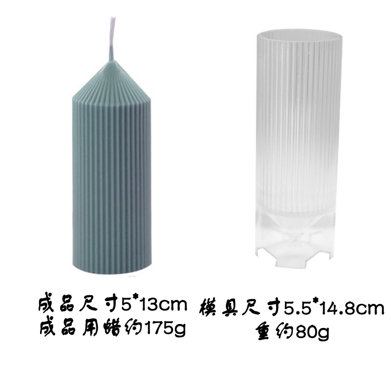 Raya vertical señaló larga barra vela molde diente fino tira cabeza plana acrílico molde aromaterapia vela DIY molde