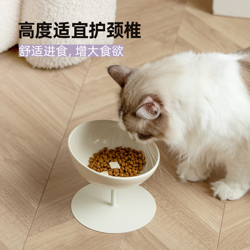 陶瓷高脚猫咪斜口碗护颈防打翻粮食饮水碗狗食盆宠物用品出口跨境|undefined