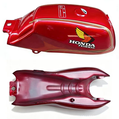 Motorcycle fuel tank suitable for Honda WIN100 Eagle 100, thickened Flying Eagle 100 fuel tank, four-piece set of side covers (Fuel tank) - red-fuel-tank