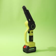 跨境新款升级迷你电锯锂电锯家用单手锯户外伐木电动锯无线手电锯