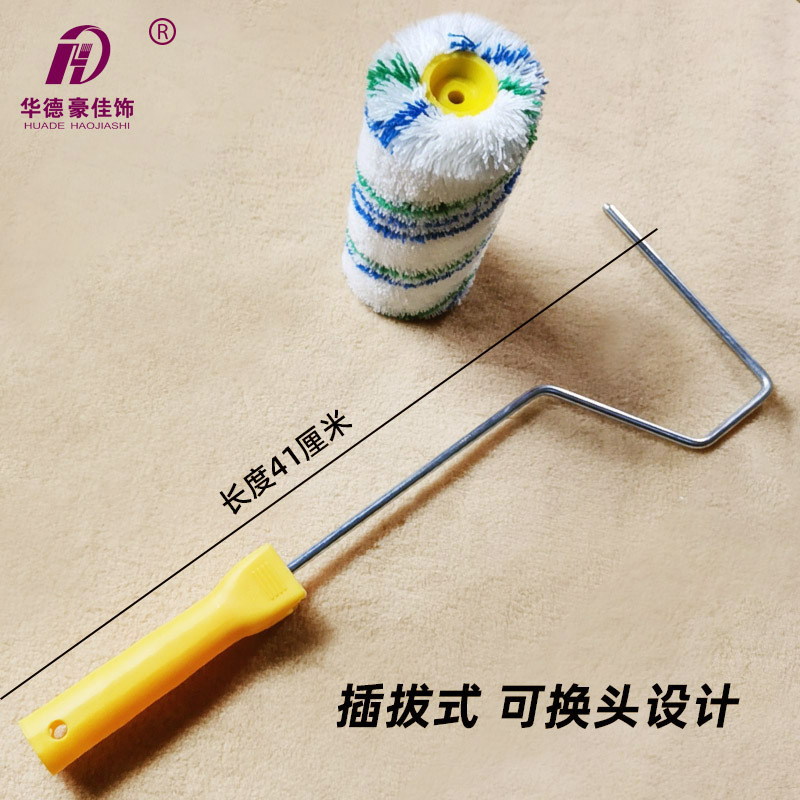 6 pulgadas cepillo de rodillos de pelo grueso fibra de vidrio epoxi pegamento de pared exterior cepillo de pintura decoración de Wadehao Jia