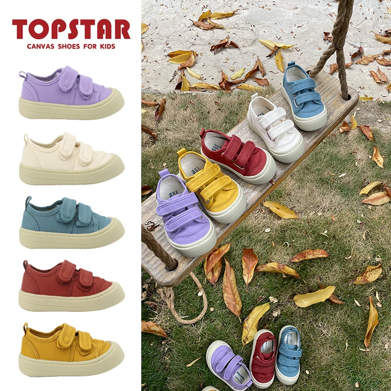 TOPSTAR, новая весенняя детская парусиновая обувь на мягкой подошве, повседневная детская обувь для мальчиков и девочек 1255