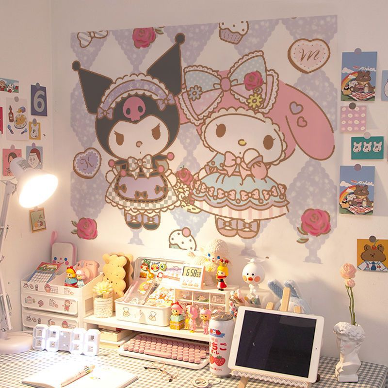 Sanrio room self -stick wall sticker student dormitory wallpaper…