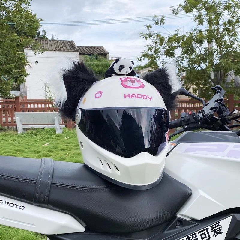Cool Heavy Industry Handmade Helmet Decoration Motorcycle Electric Car Fox Ear