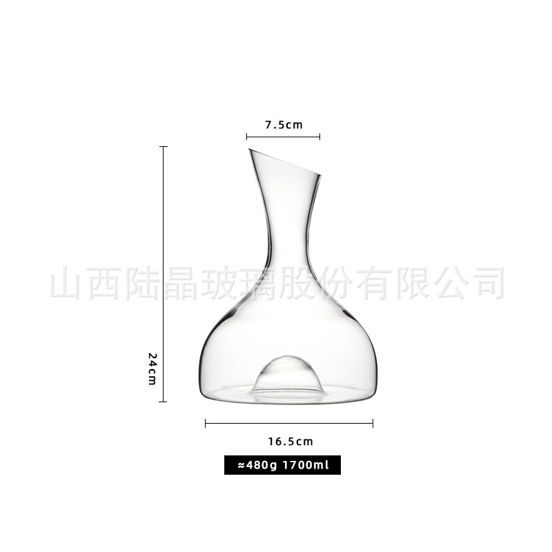 Un despertador de vino con fondo Cóncavo inclinado (1700ml)