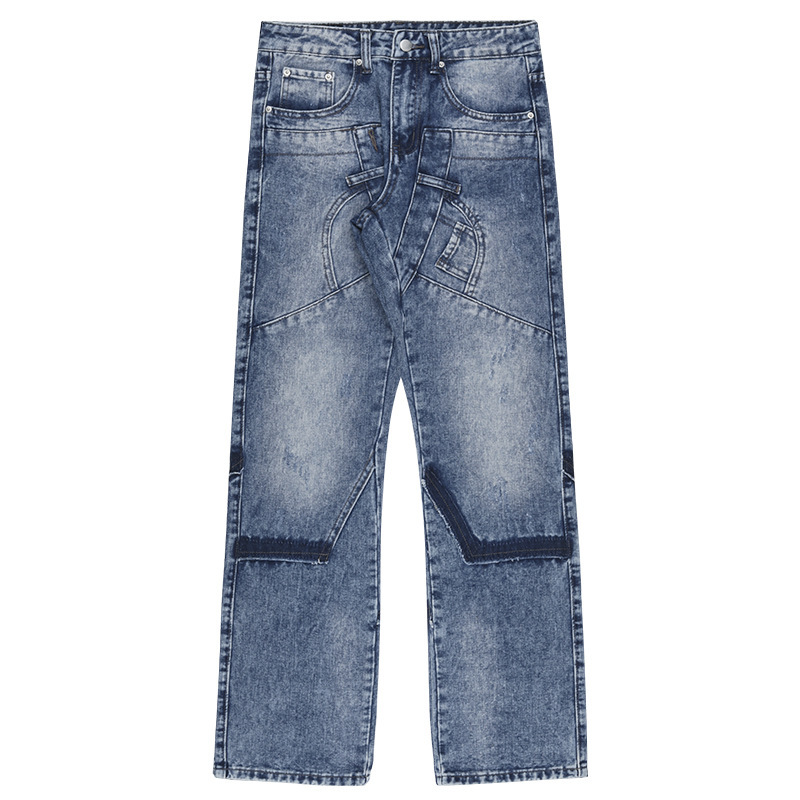 Man's clothing Retro vibe niche jeans men Instagram hip hop pants couple street pants_viptrois.com