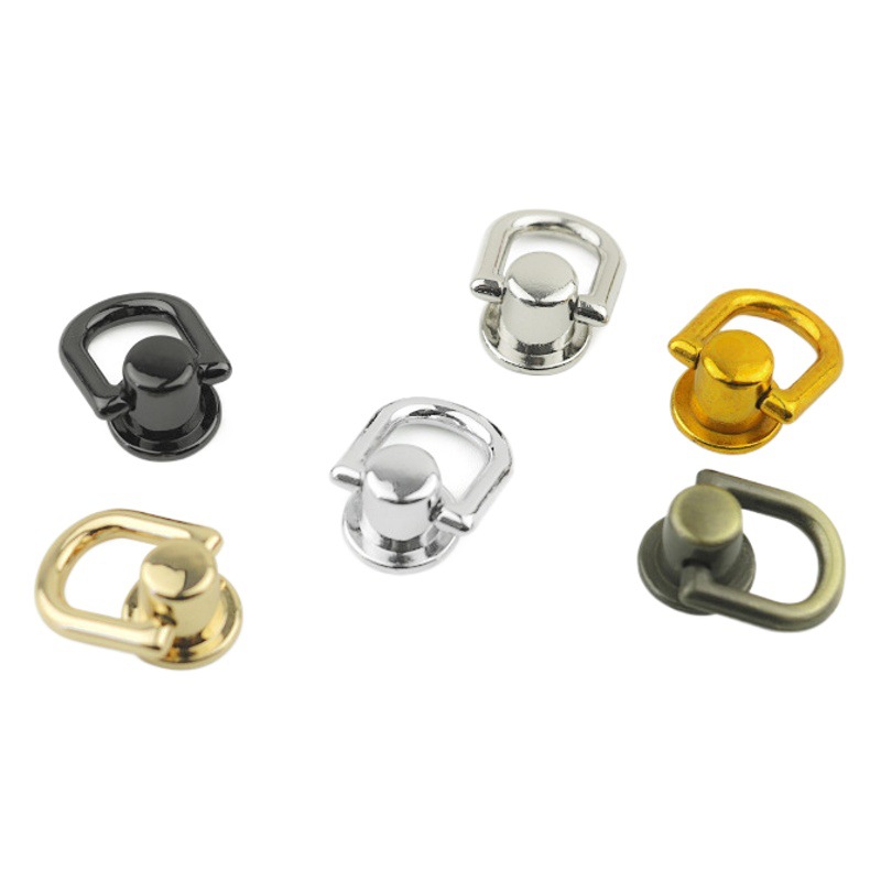 Inner Diameter 10mm Luggage Hardware Accessories Bag Hanging Ring Bag Strap Side Ring with Ring Upper Screw Bag Hanging Chain Buckle Rivet