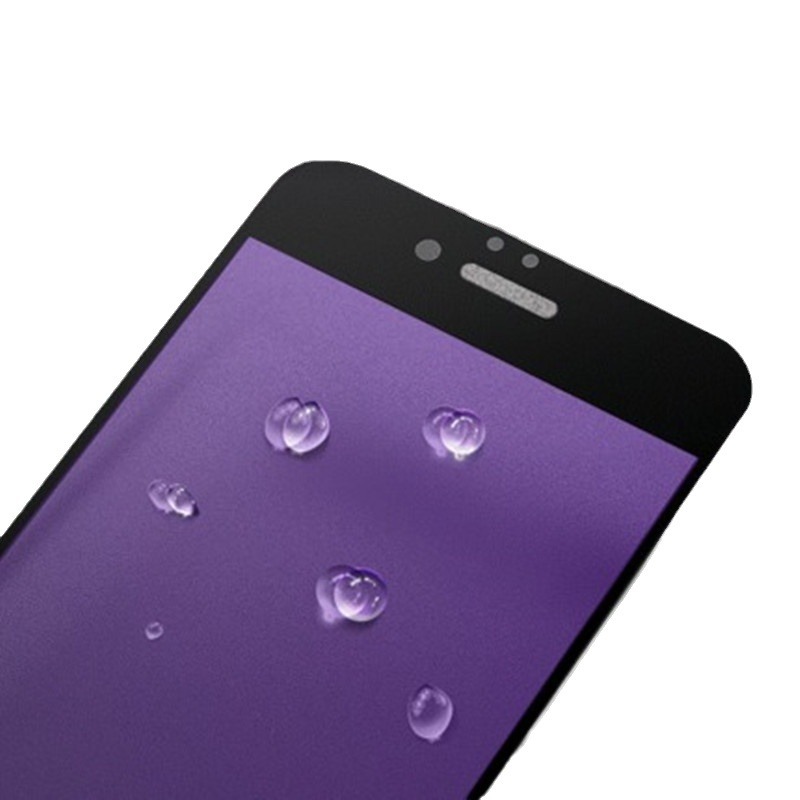 Película antivisera violeta con serigrafía de alto contenido de aluminio para Apple 13/15Promax película templada iPhone14/16 con placa inferior