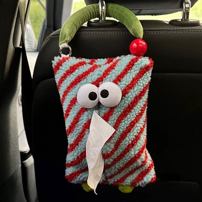 2024 New Cartoon Monster Car Car tissue box/set - blue-and-red-stripes