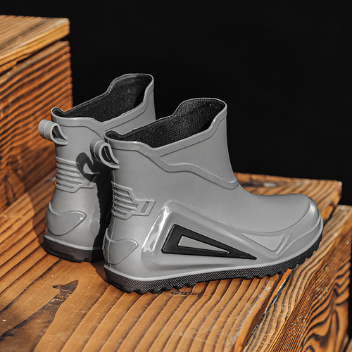 跨境时尚机车风炫酷童雨鞋外穿百搭舒适亲子鞋户外露营防水鞋男女