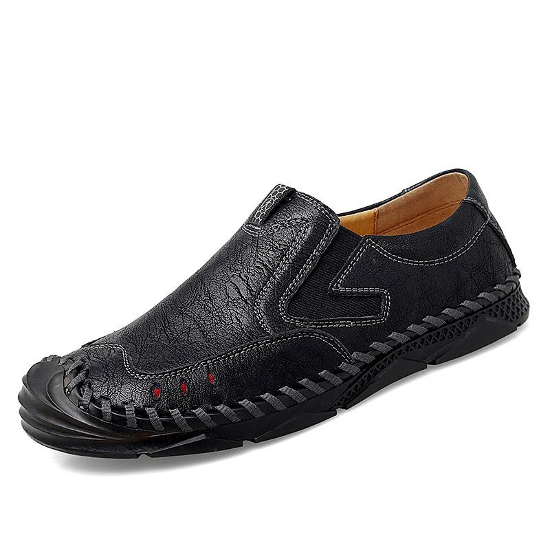 2021 новый стиль мужской трансграничный большой размер повседневная кожаная обувь мода индивидуальность толстая нить шитье удобная ленивая обувь
