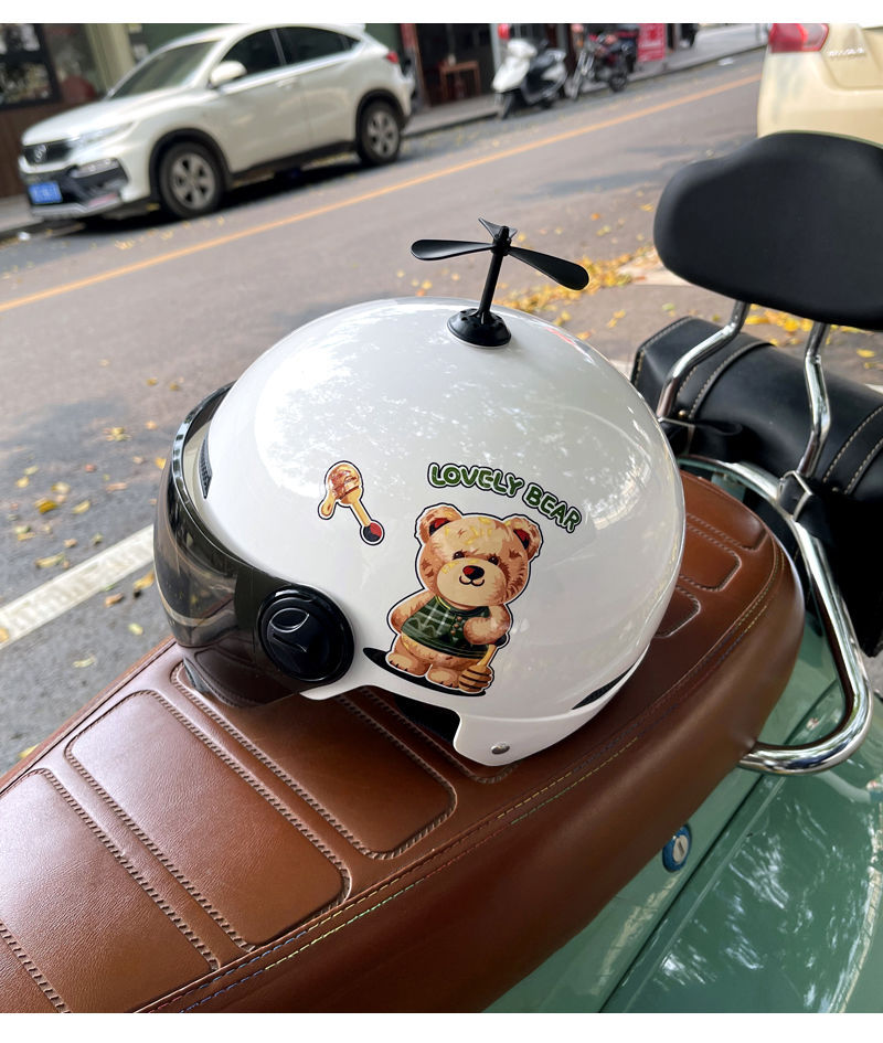 3C Certified Electric Vehicle Helmet - Cartoon Bear Design