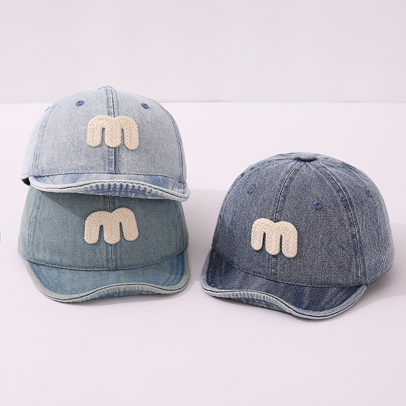 Sombreros de primavera para niños coreanos simple letras bordadas sombreros de sombra de pato retro hacer viejos sombreros de béisbol para niños y niñas