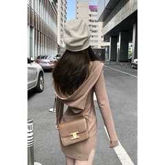 Pure Desire French Sexy Women's Autumn Winter Fitted Slimming Hot Girl Outfit Elegant Bustier Short Skirt Bodycon Dress