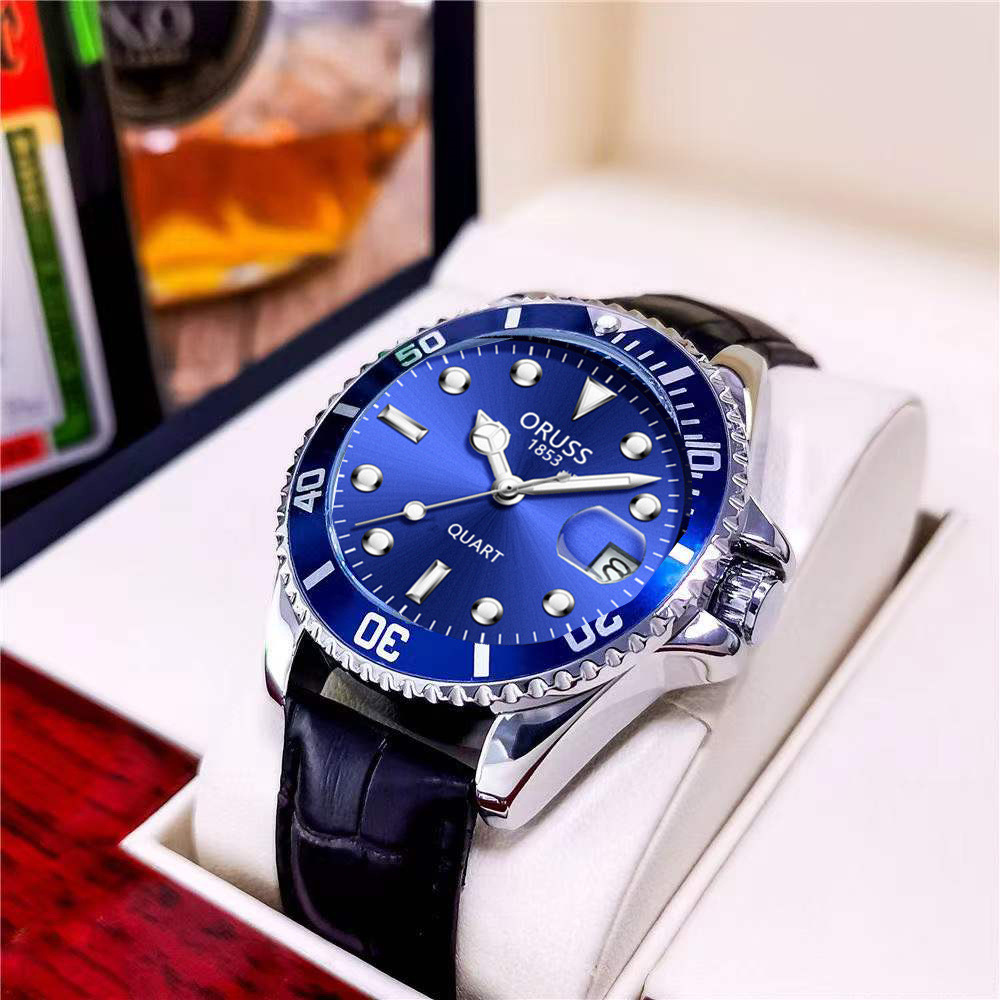 2024 핫 스타일 내구성 벨트 물 유령 방수 석영 시계 비즈니스 분위기 고등학교 학생 남성 시계